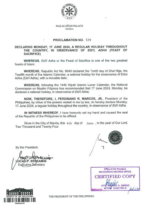 is laguna day a regular holiday|Proclamation No. 579: Declaring Monday, 17 June 2024, a .